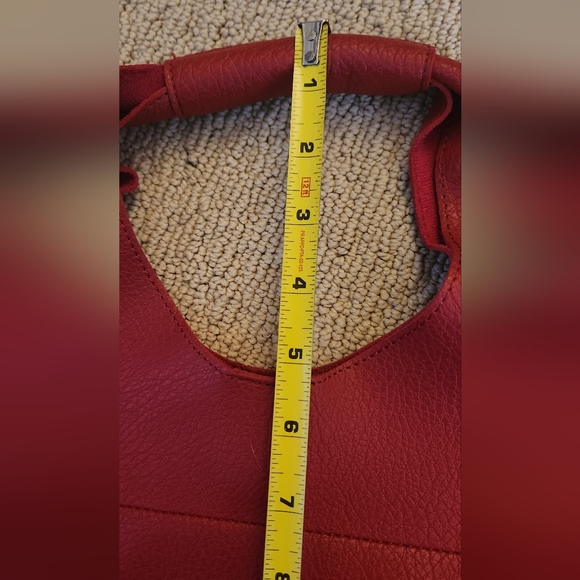 NWOT Banana Republic Vegan Leather Mini Slouchy Tote in Red - Picture 8 of 8